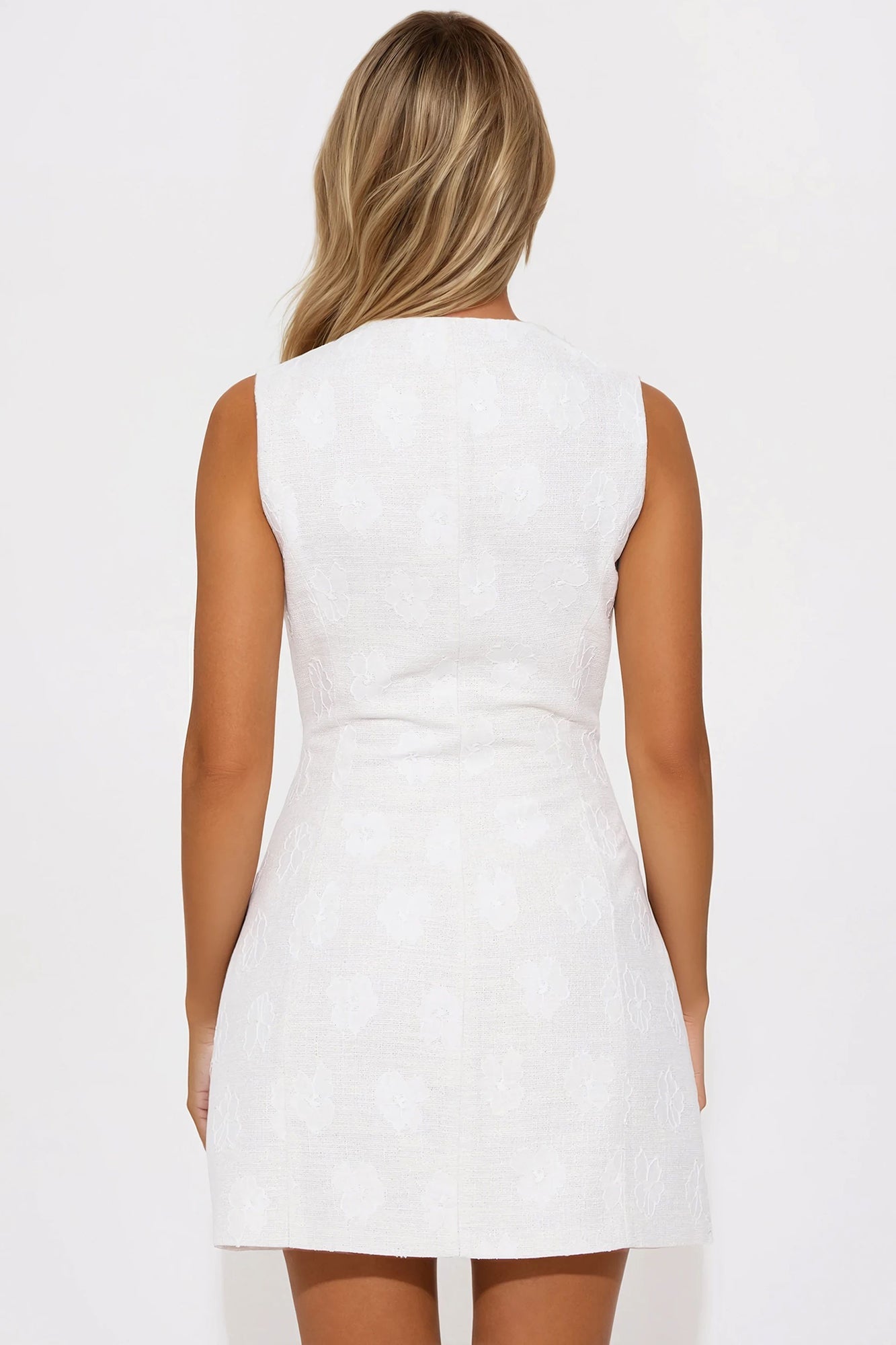 Denice Tweed Mini dress - Cream