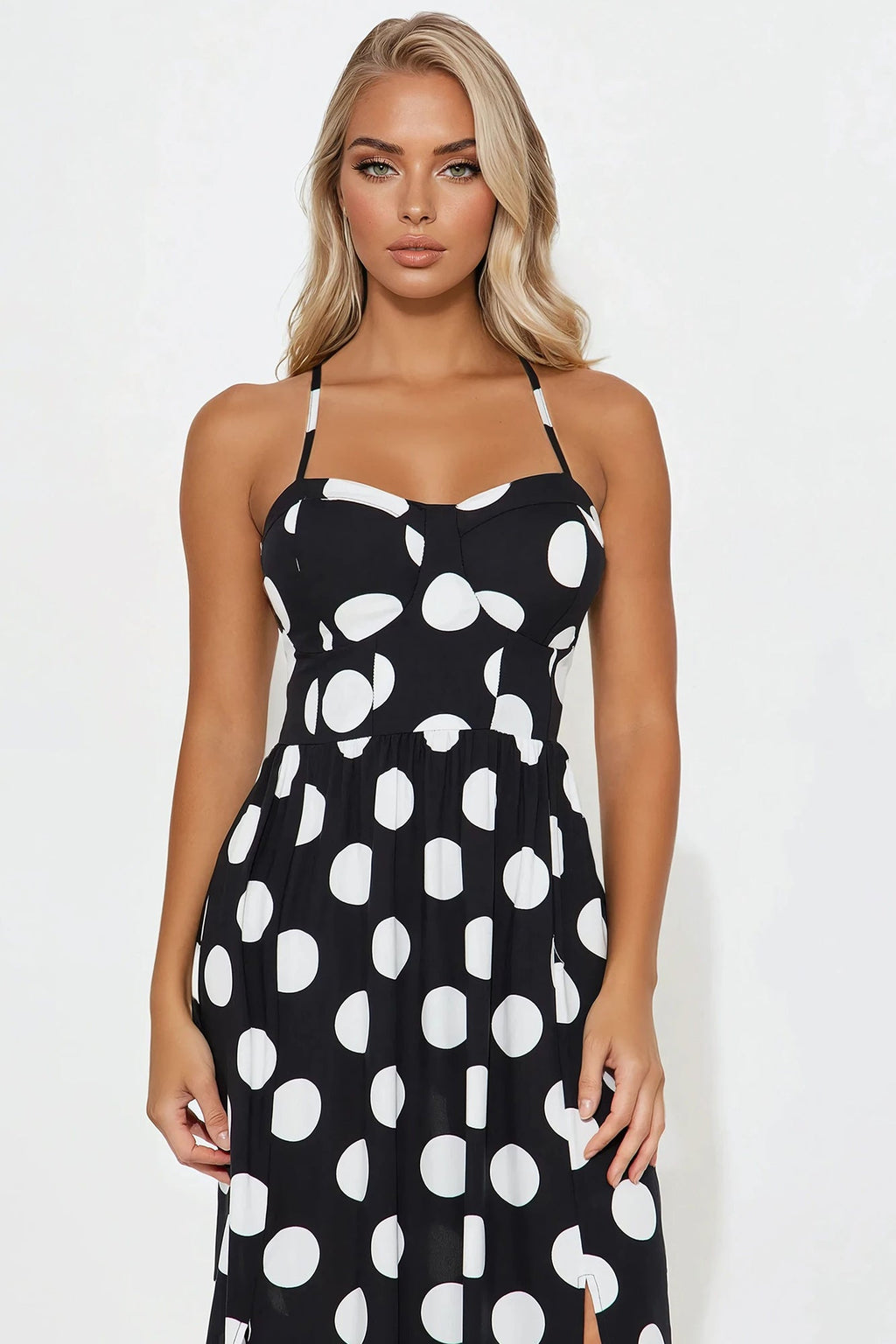 Anna Maxi Dress - Black/White