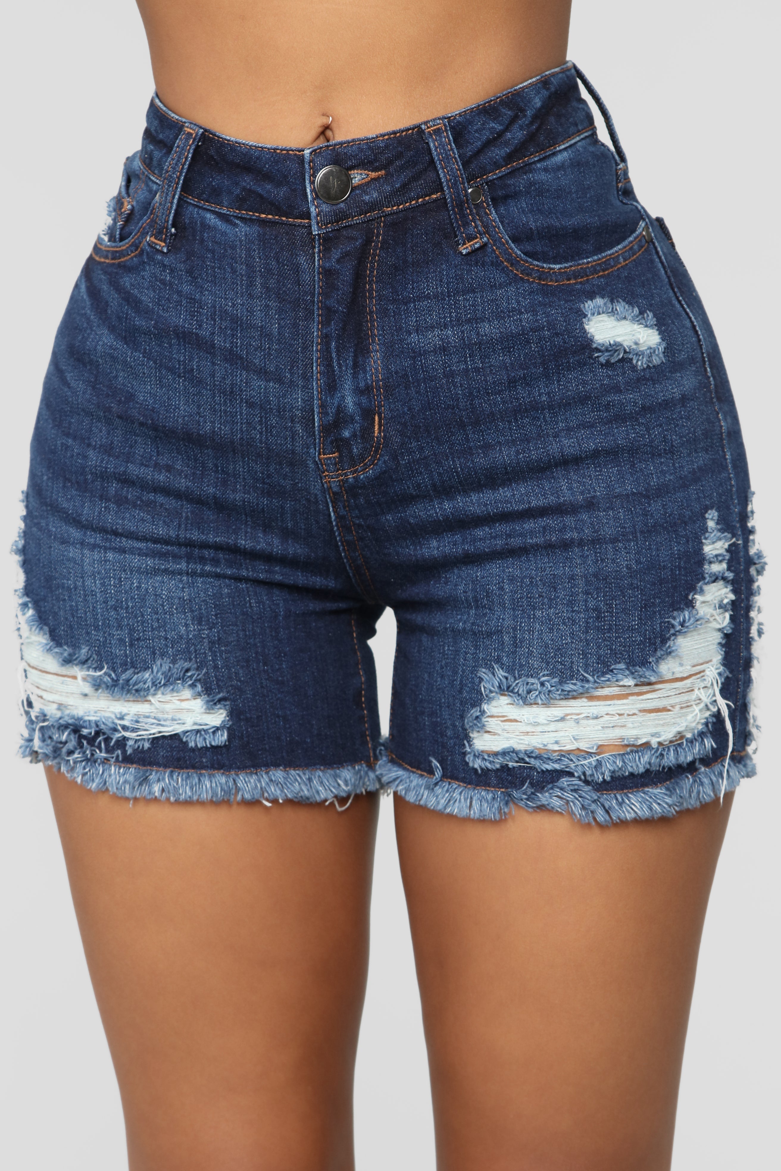 Another Day In Paradise High Rise Shorts - Dark Denim