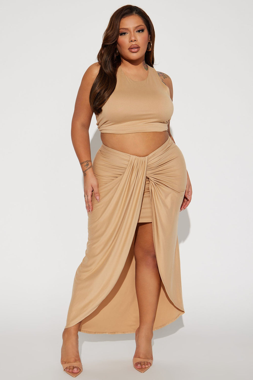 Lanie Maxi Skirt Set - Nude