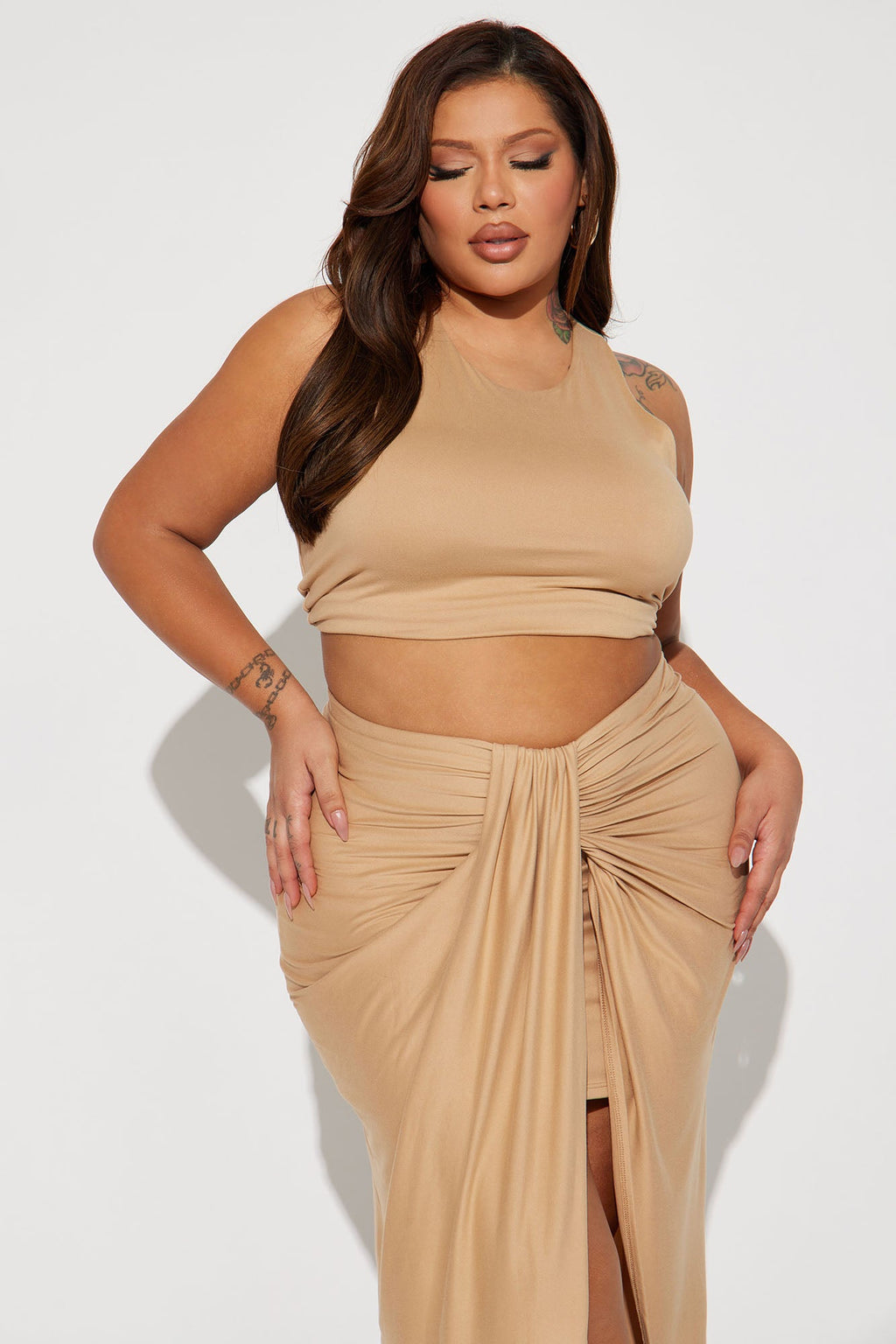 Lanie Maxi Skirt Set - Nude