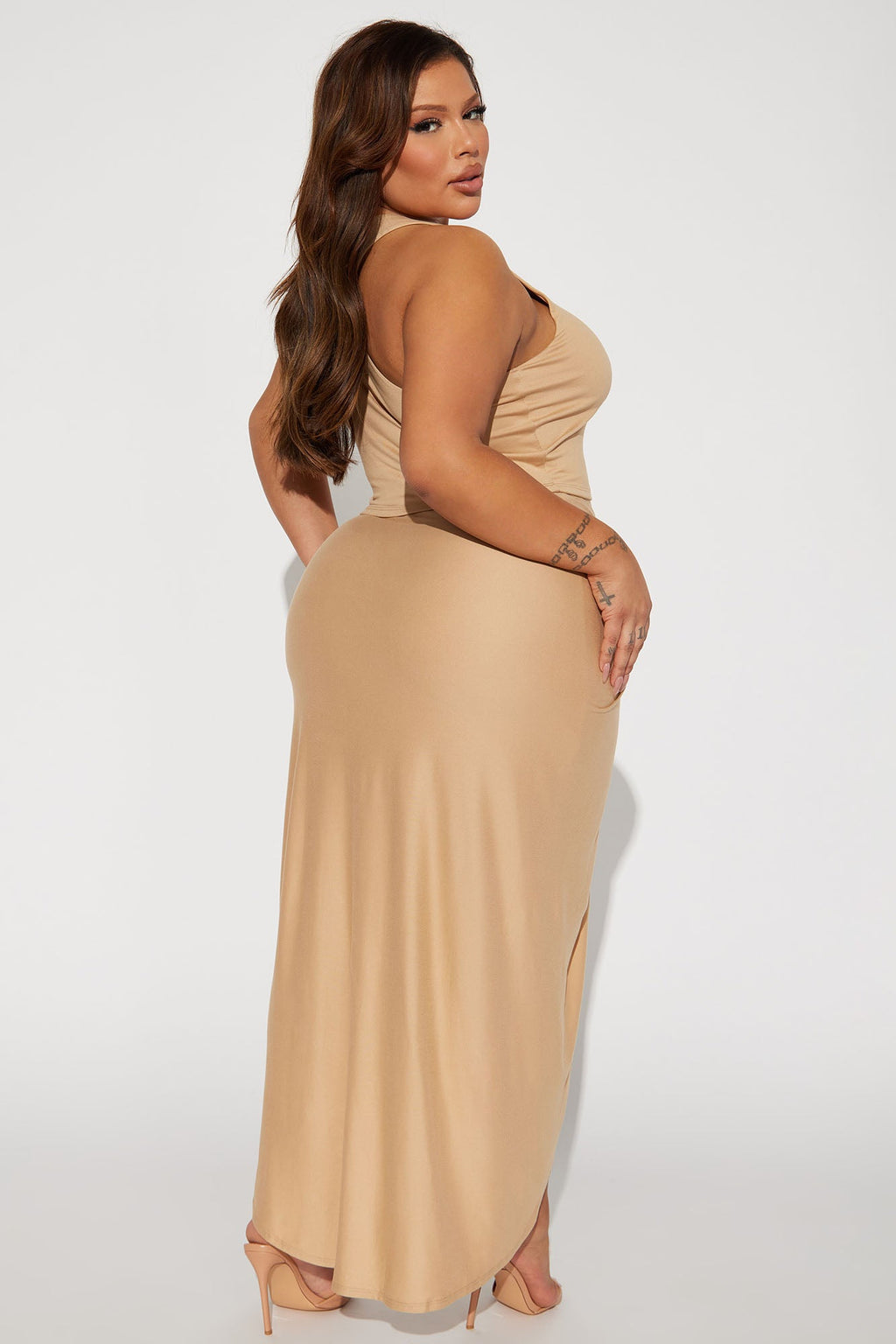 Lanie Maxi Skirt Set - Nude