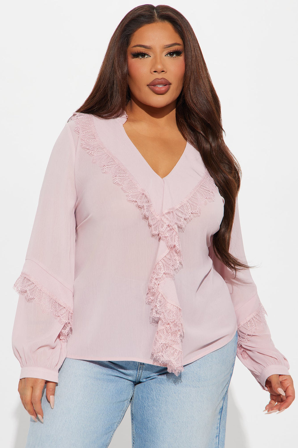 Leona Ruffle Top - Mauve
