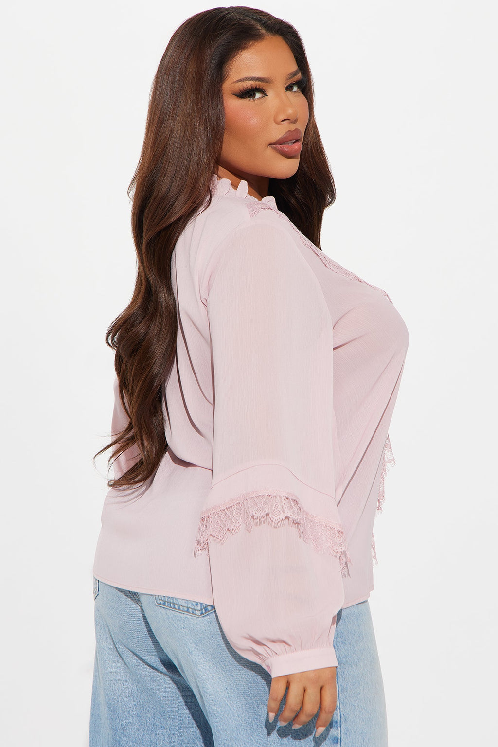 Leona Ruffle Top - Mauve