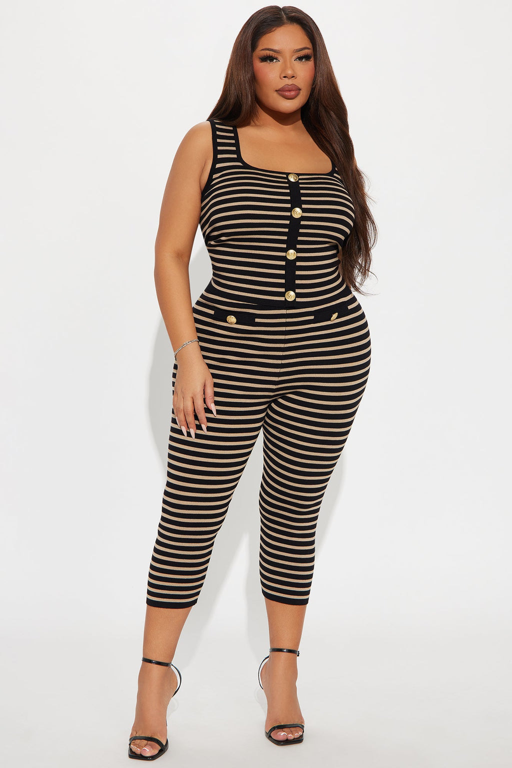 Sailor Girl Capri Pant Set - Black/combo