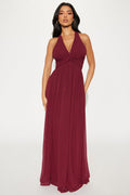 Hannah Chiffon Maxi Dress - Wine
