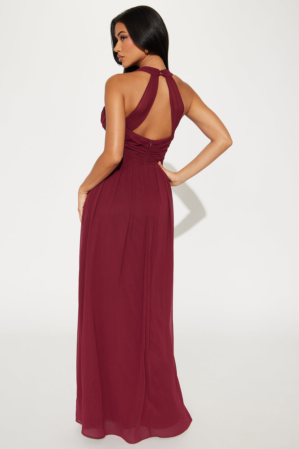 Hannah Chiffon Maxi Dress - Wine