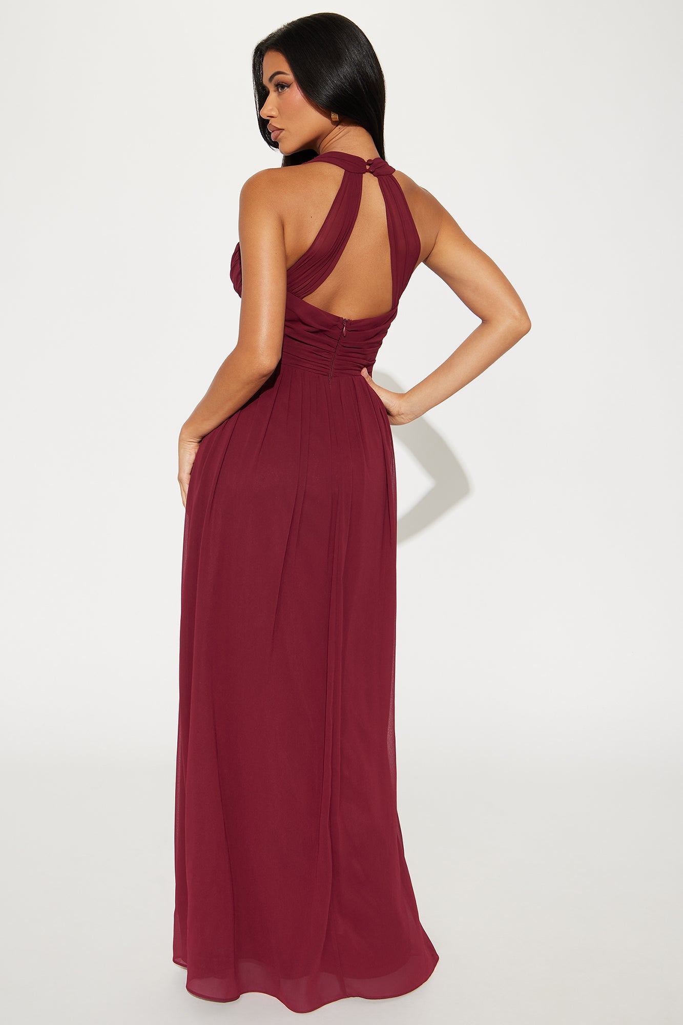 Hannah Chiffon Maxi Dress - Wine