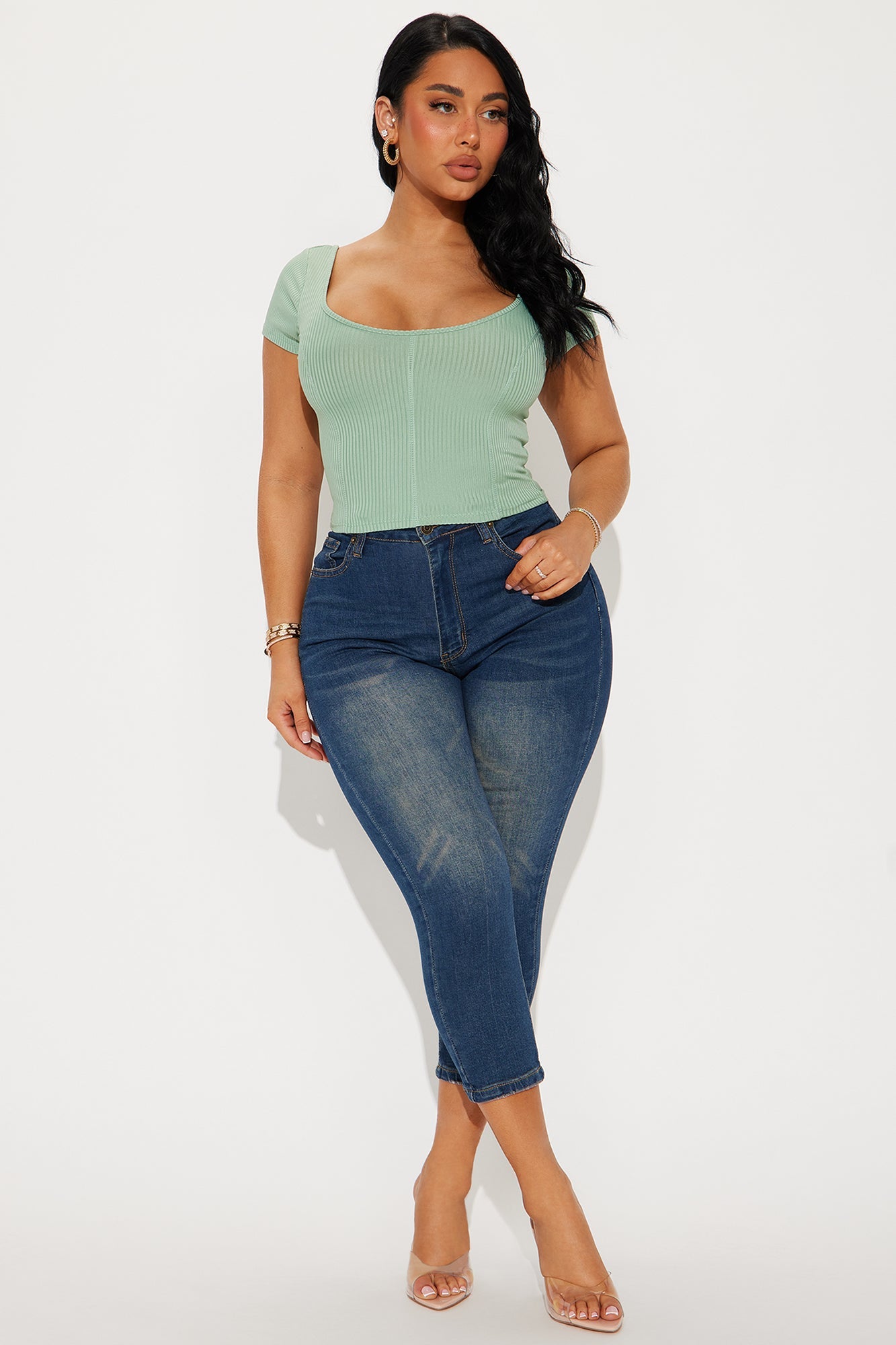 Annalise Short Sleeve Top - Sage