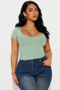 Annalise Short Sleeve Top - Sage