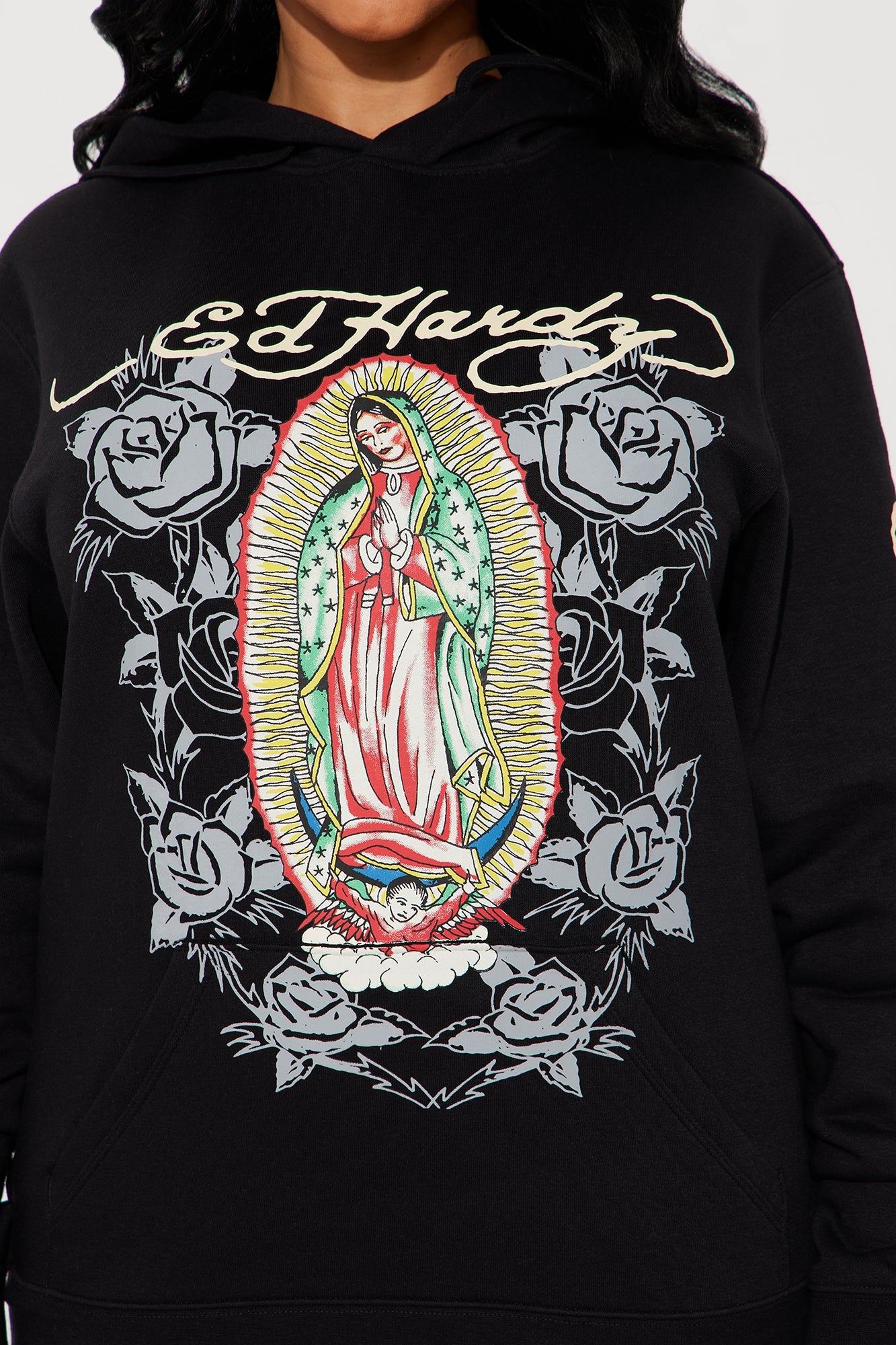 Ed Hardy Mary Hoodie - Black