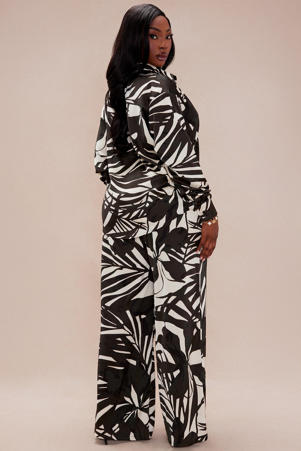 Sasha Satin Pant Set - Black/combo