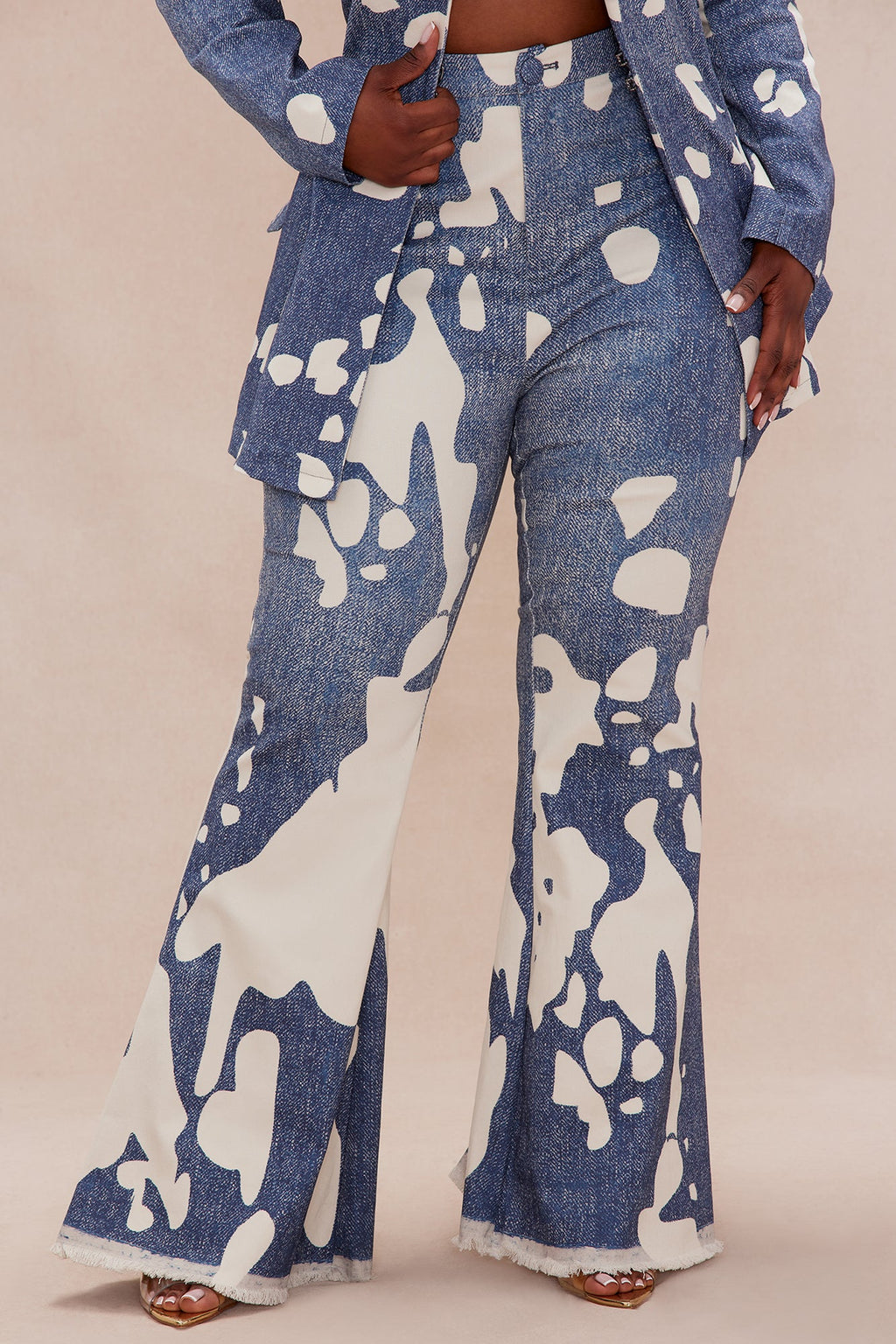 Suki Blazer Suit Set - Blue/combo