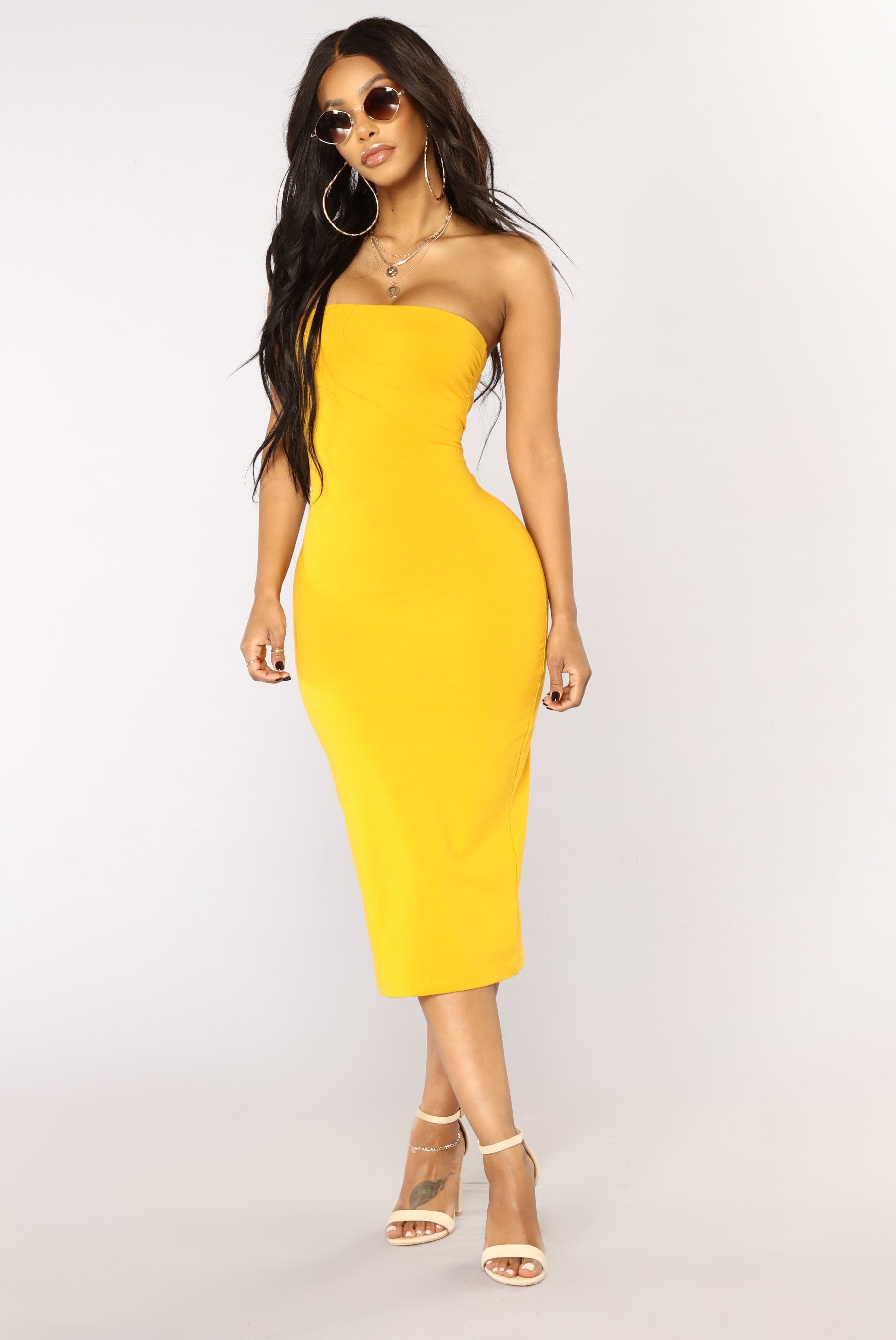 Rhianna Tube Dress - Mustard