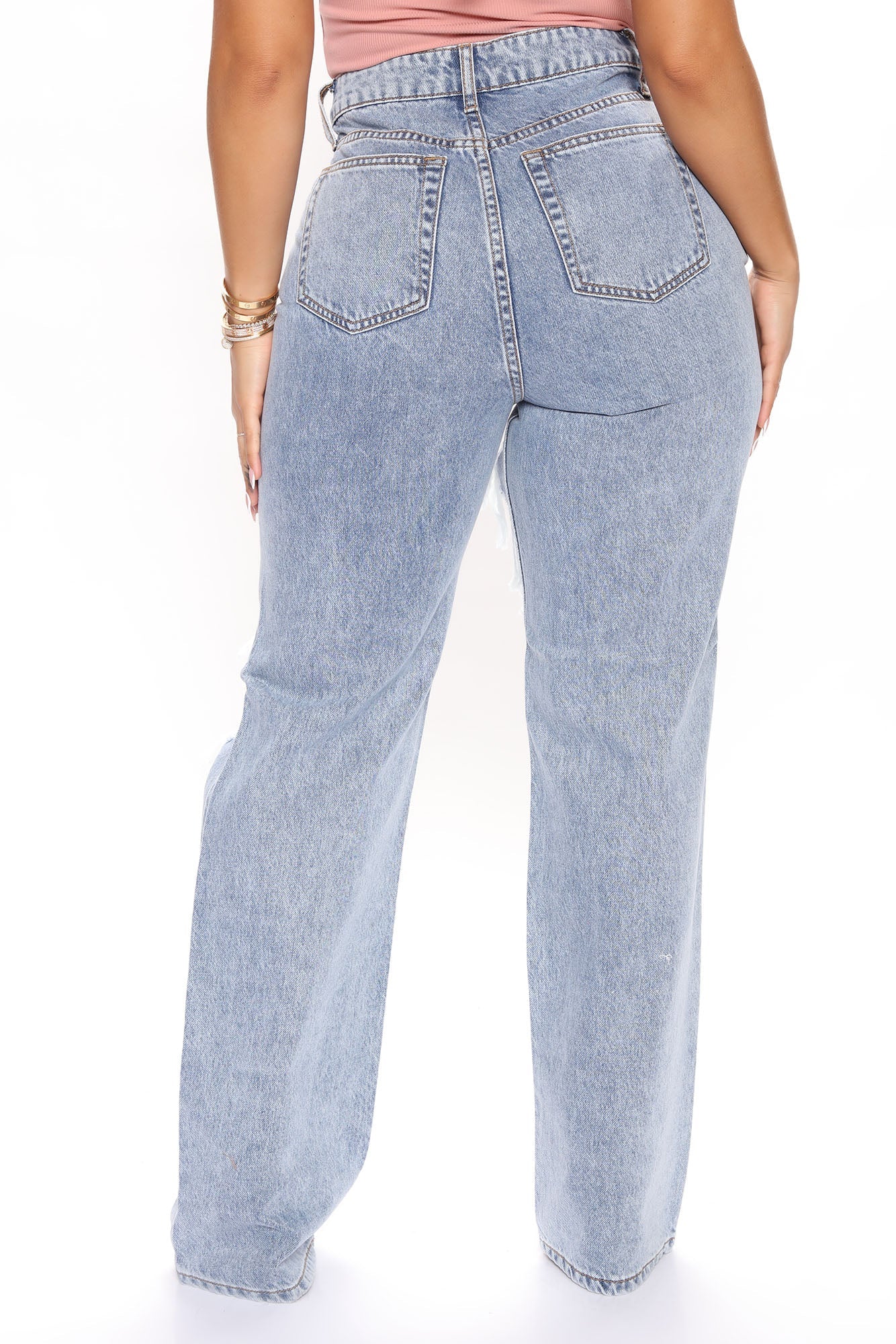 Sassy Straight Leg Jeans - Light Blue Wash