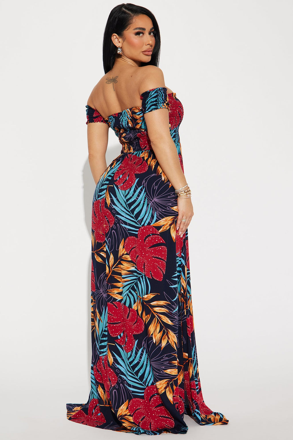 Maria Off Shoulder Maxi Dress - Multi Color