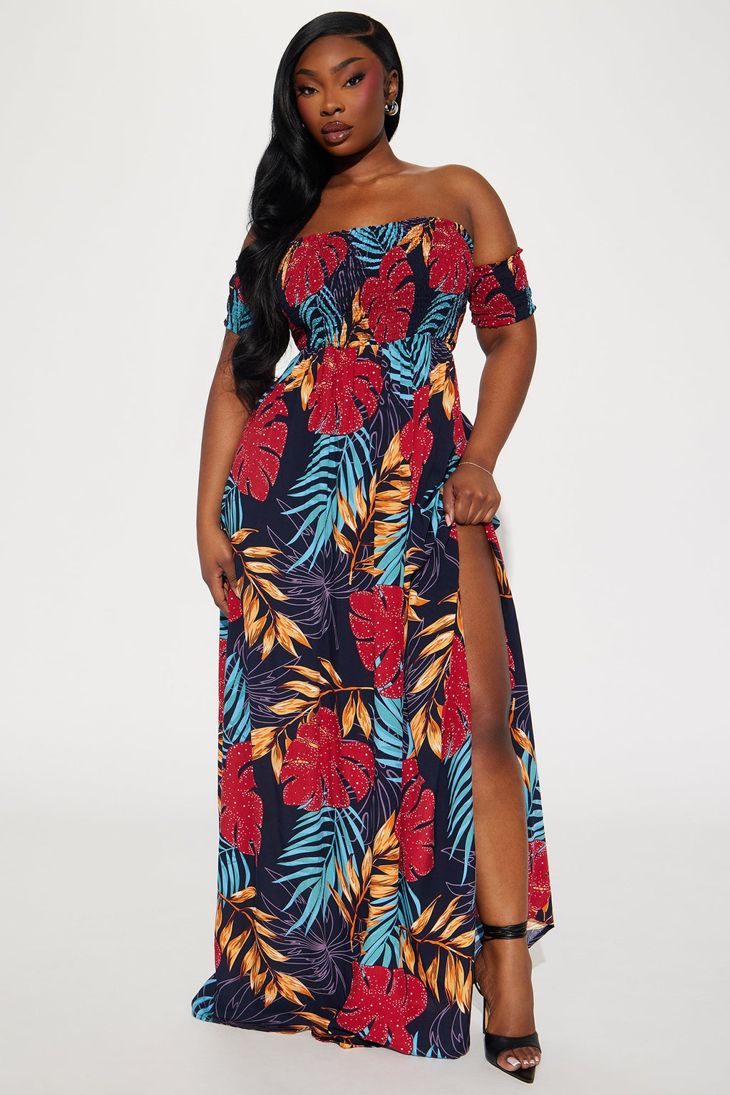 Maria Off Shoulder Maxi Dress - Multi Color