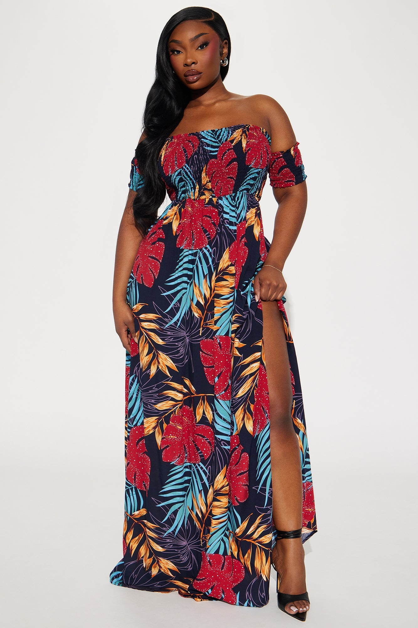 Maria Off Shoulder Maxi Dress - Multi Color