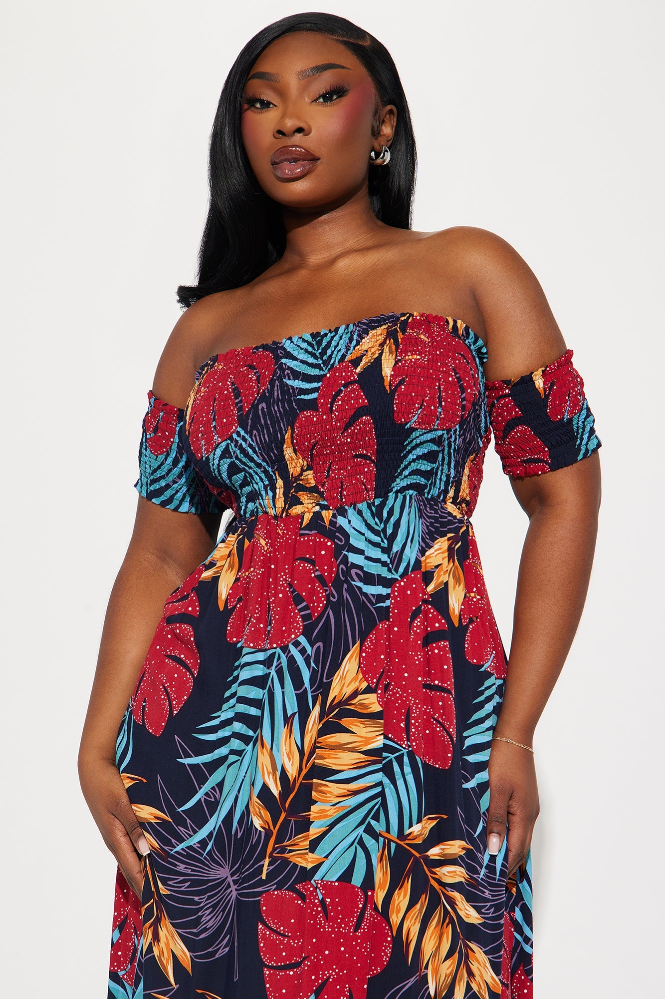 Maria Off Shoulder Maxi Dress - Multi Color