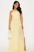 Natalie Chiffon Maxi Dress - Butter Yellow