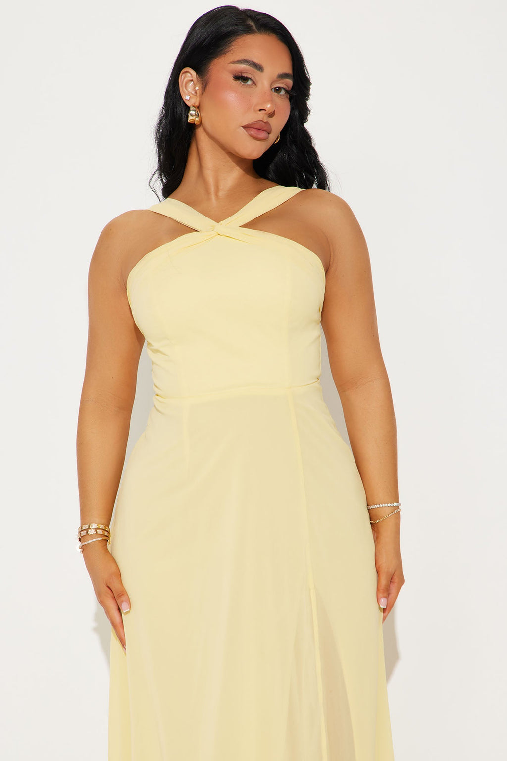 Natalie Chiffon Maxi Dress - Butter Yellow