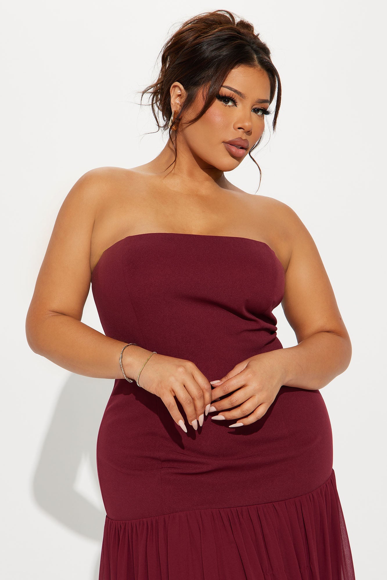 Daniella Chiffon Drop Waist Maxi Dress - Wine