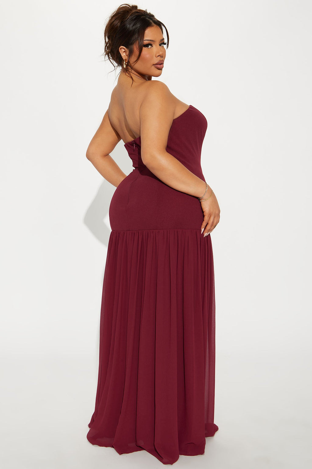 Daniella Chiffon Drop Waist Maxi Dress - Wine