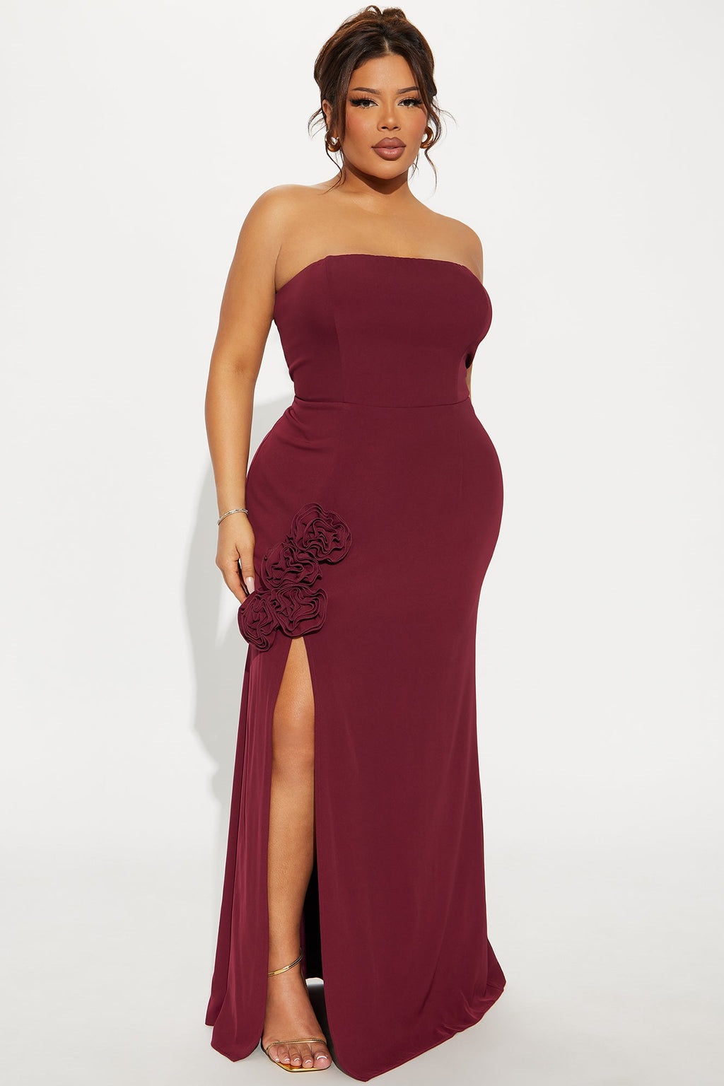 Rebecca Chiffon Gown - Wine