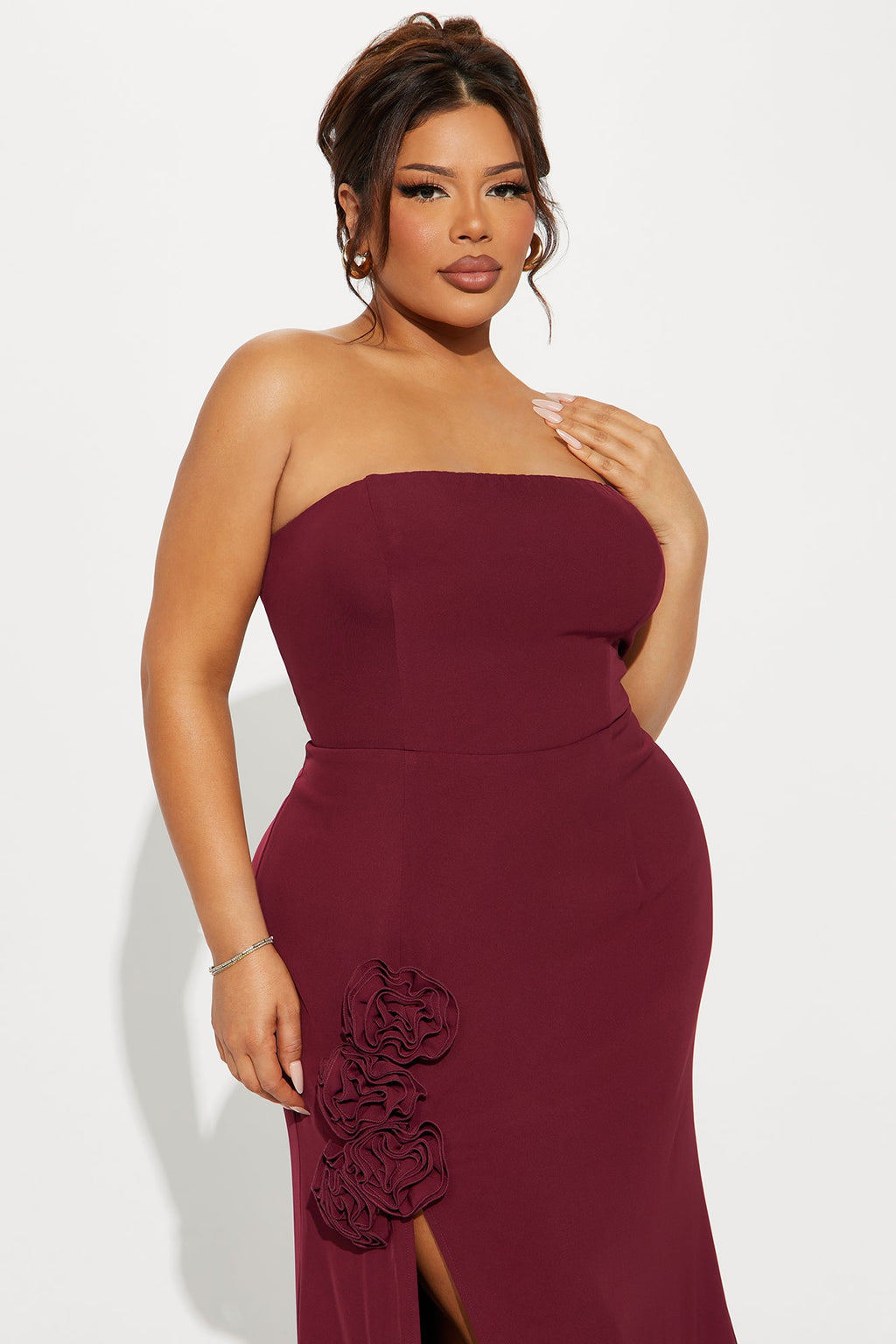 Rebecca Chiffon Gown - Wine