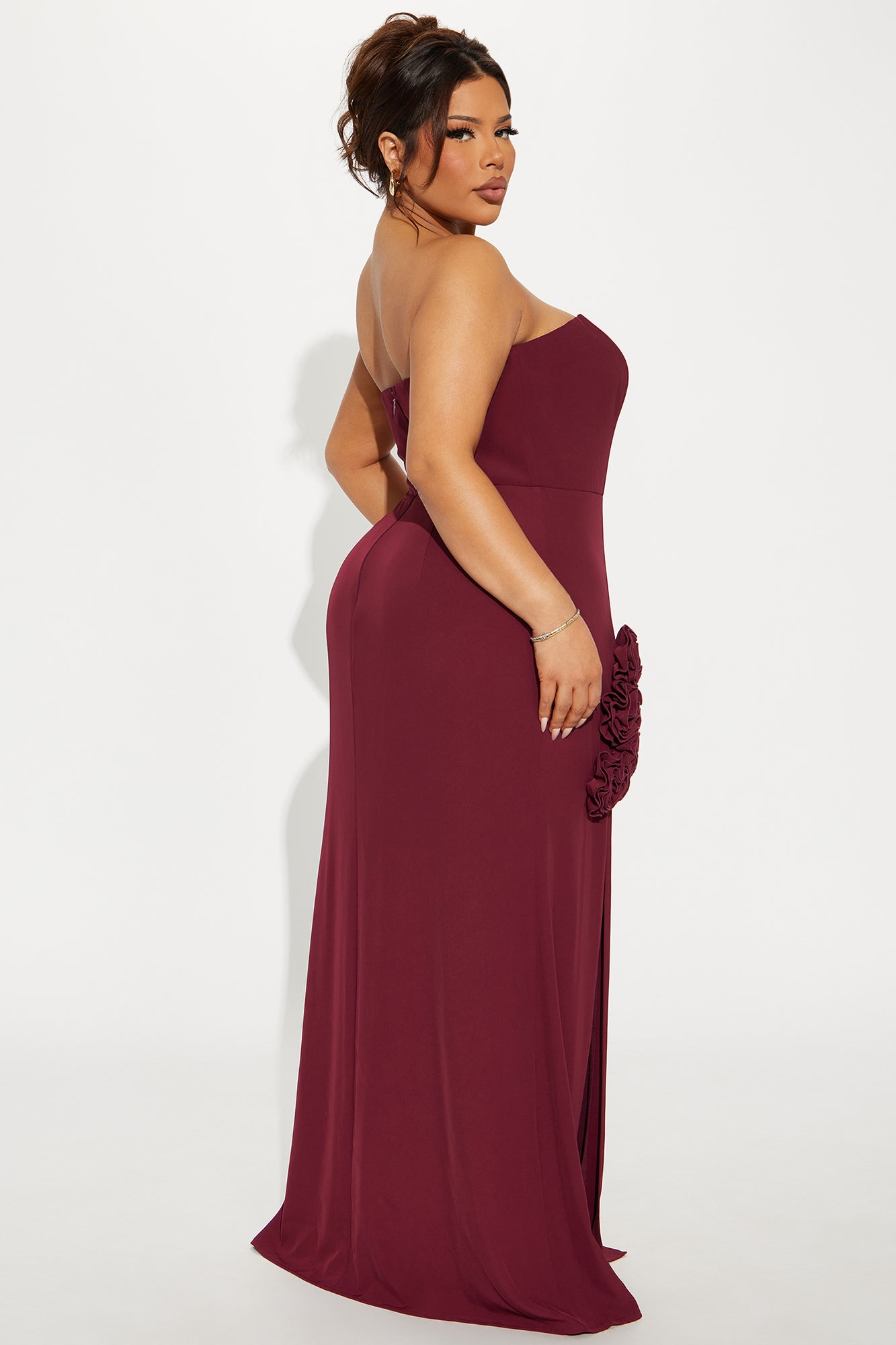 Rebecca Chiffon Gown - Wine
