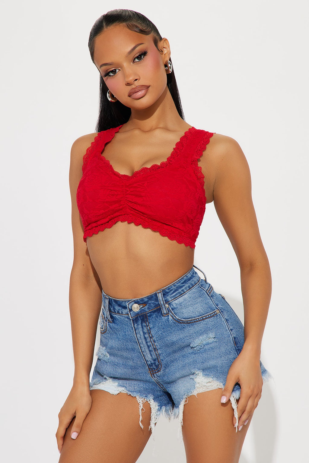 Always Dainty Bralette Top - Red