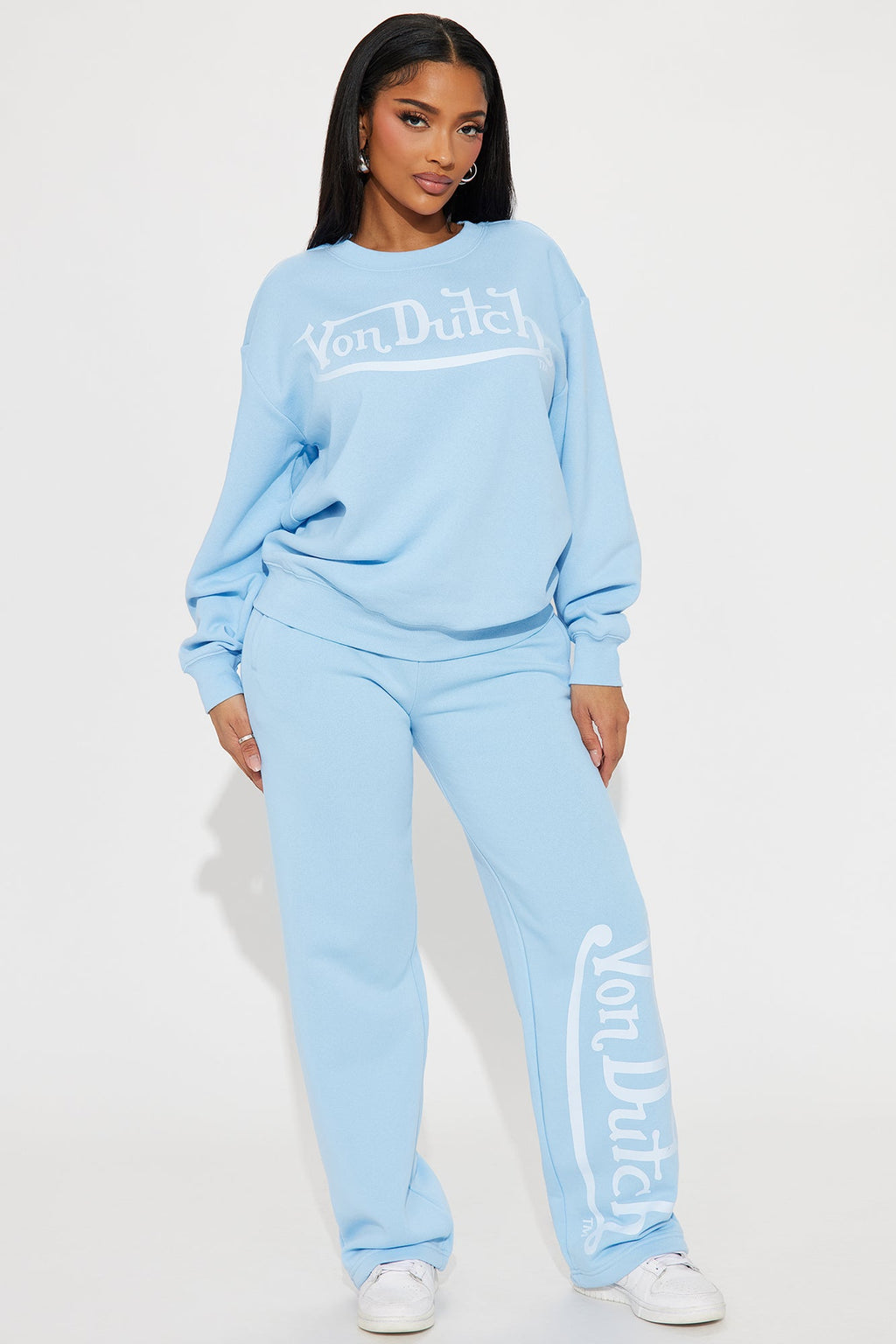 Von Dutch Distressed Crewneck Sweatshirt - Blue