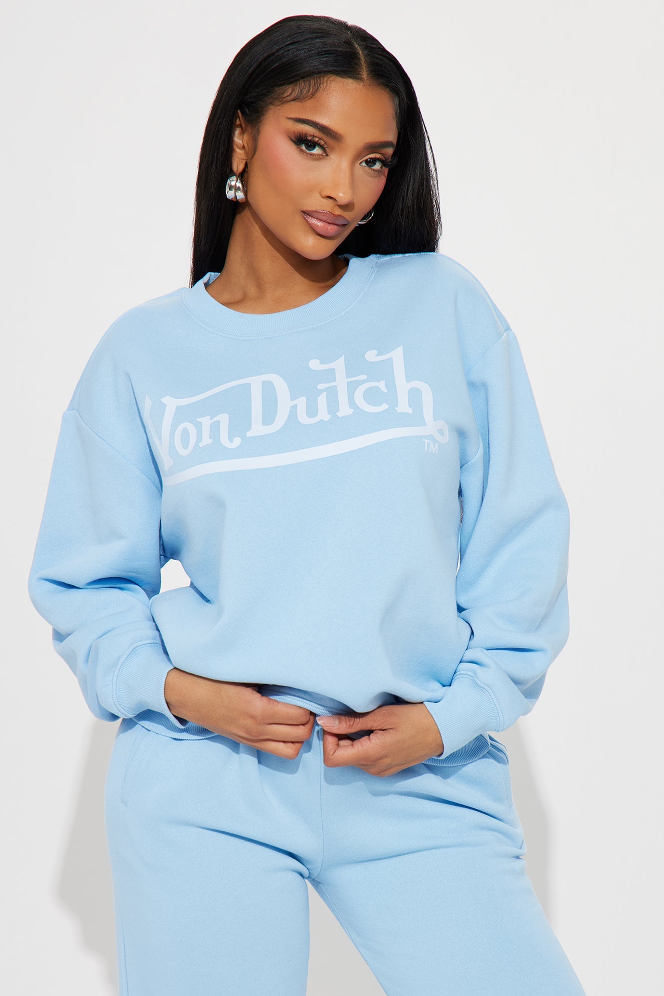 Von Dutch Distressed Crewneck Sweatshirt - Blue
