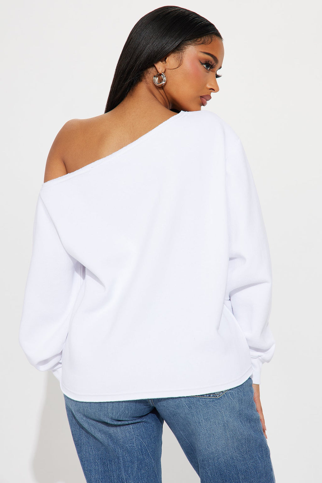 Von Dutch Off Shoulder Sweatshirt - White/combo