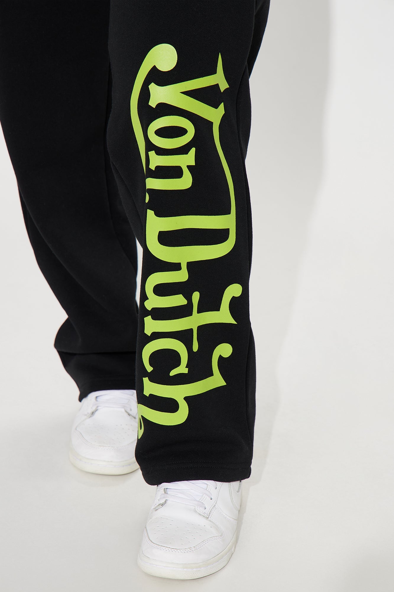 Von Dutch Wide Leg Pant - Black/Green