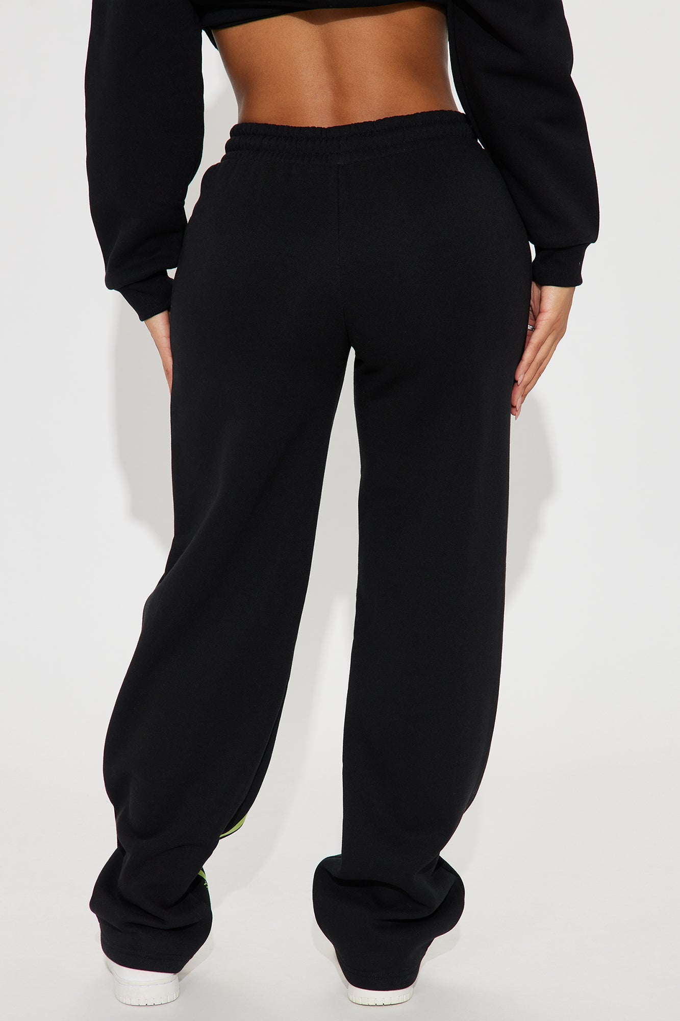 Von Dutch Wide Leg Pant - Black/Green