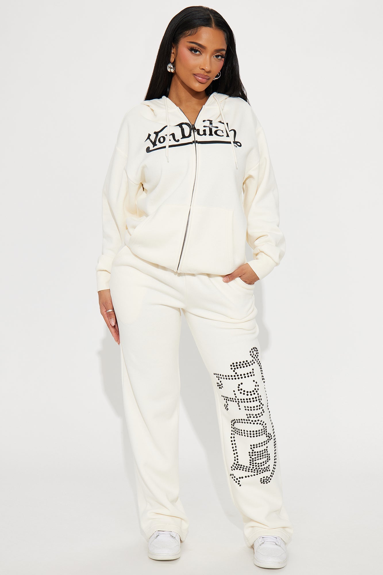 Von Dutch Classic Wide Leg Pant - Off White