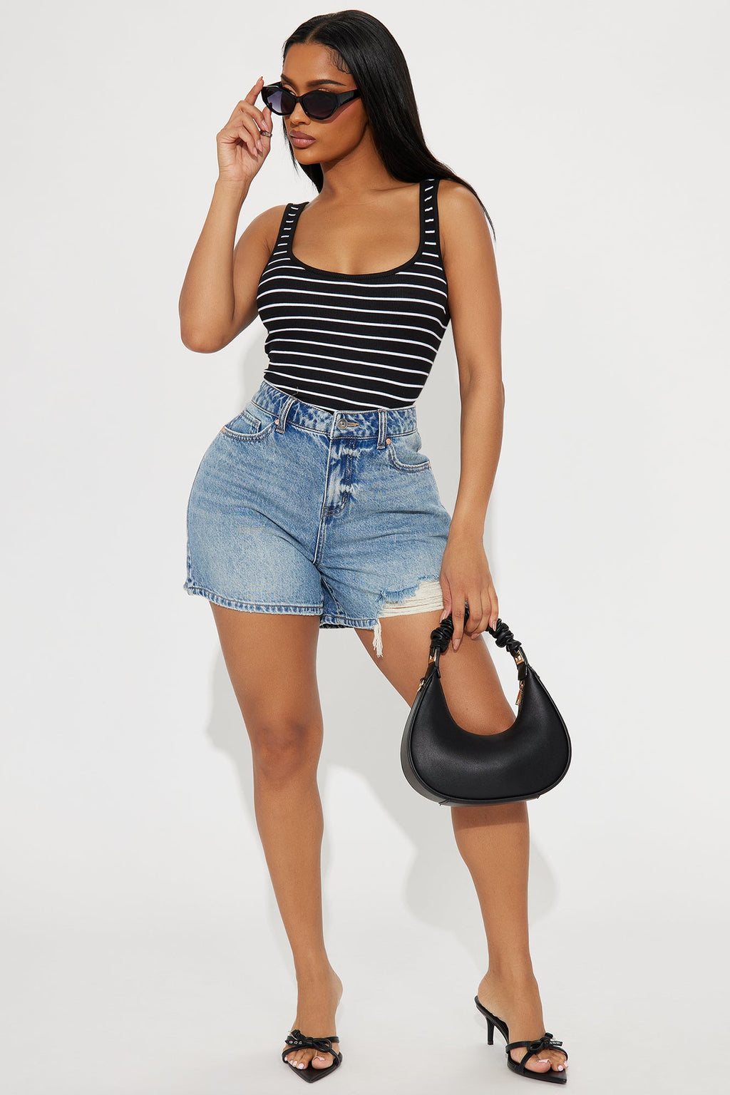 Miranda Tank Top - Black/White