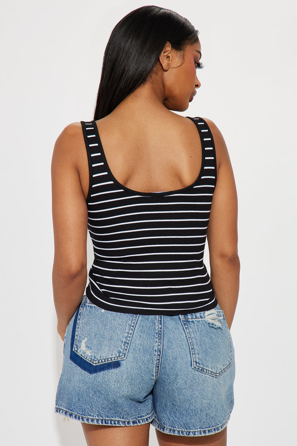 Miranda Tank Top - Black/White