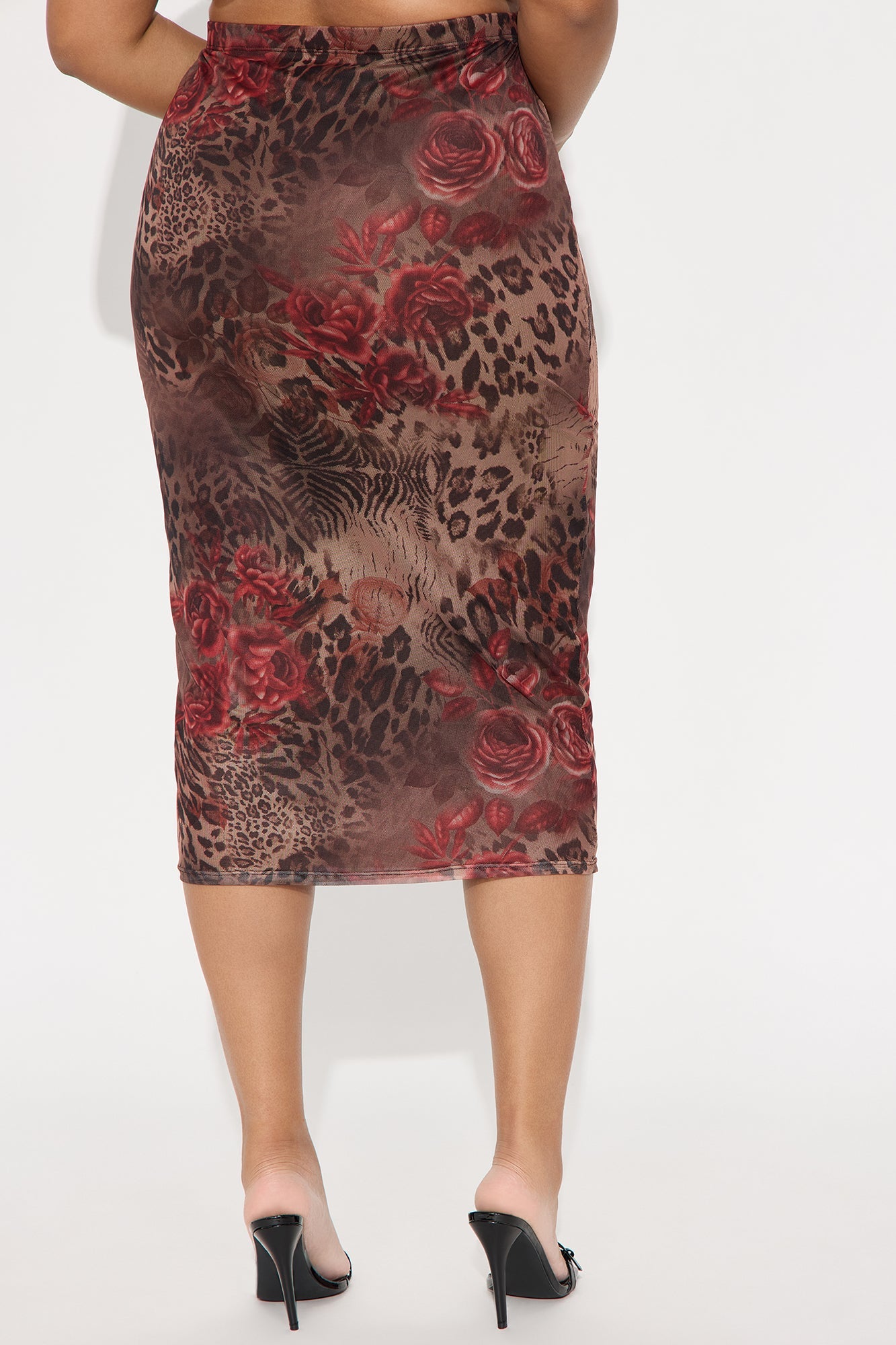 Love Is Gone Mesh Midi Skirt - Brown/combo