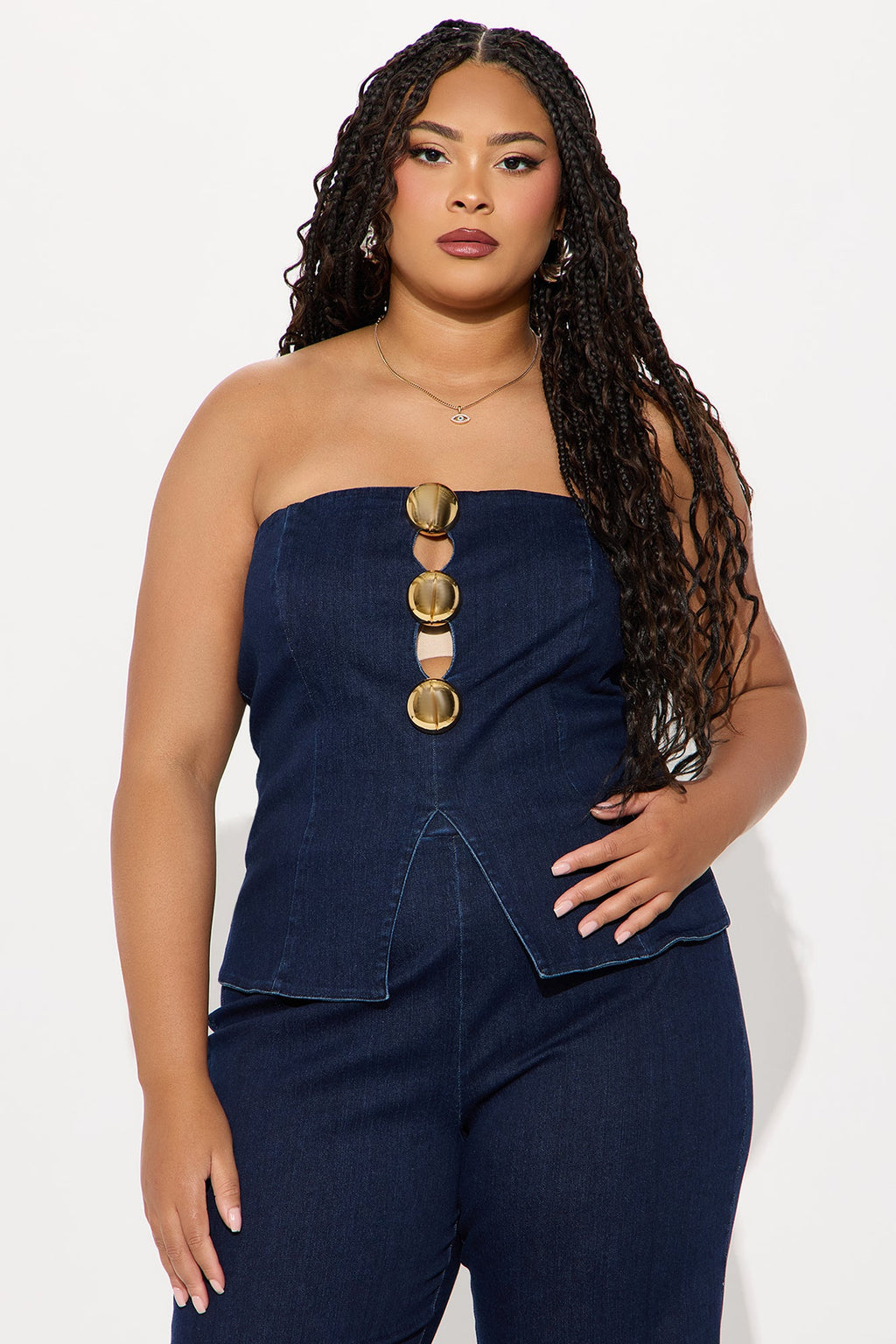 Olivia Denim Pant Set - Dark Wash