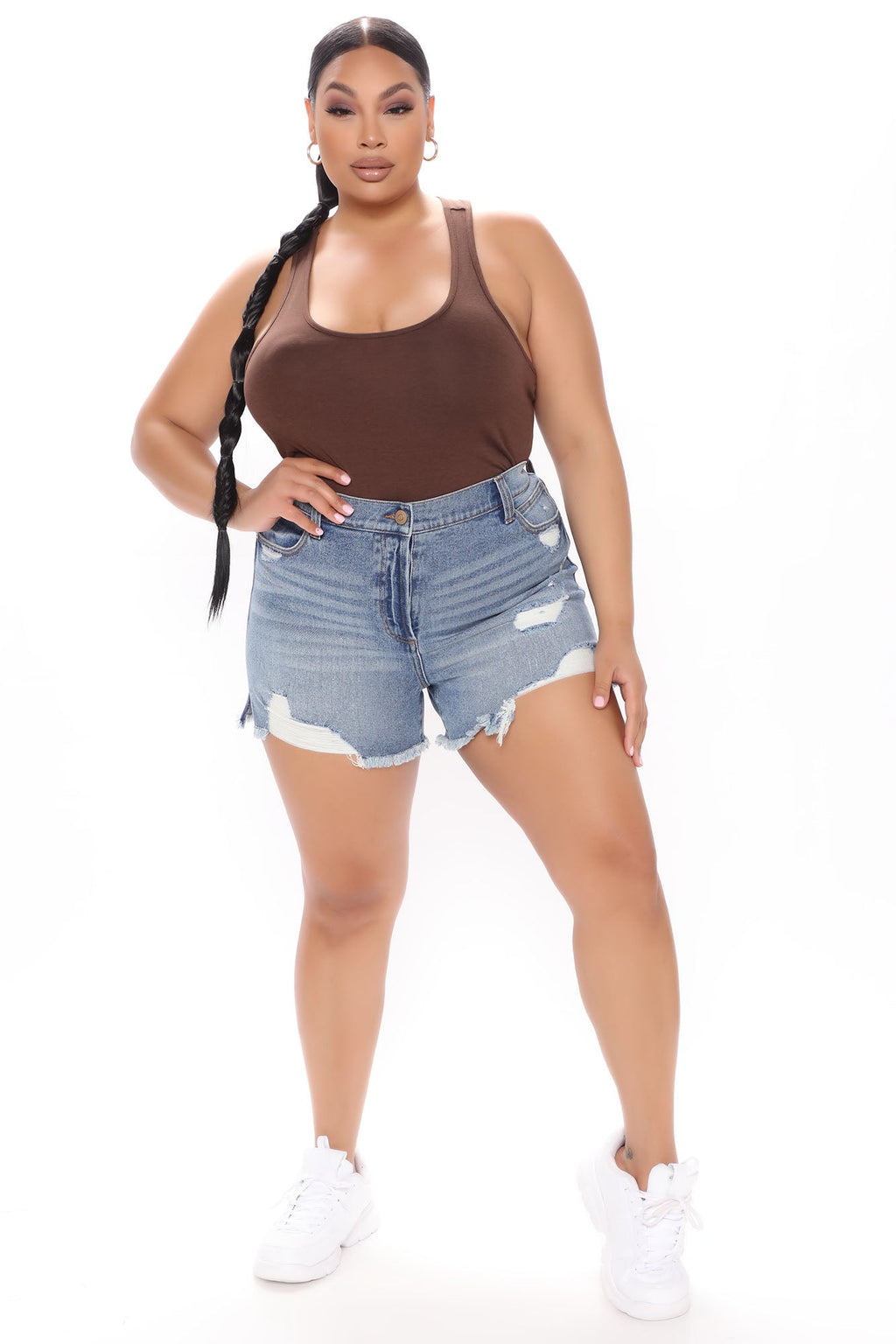 Divine Basic Tank Bodysuit - Chocolate