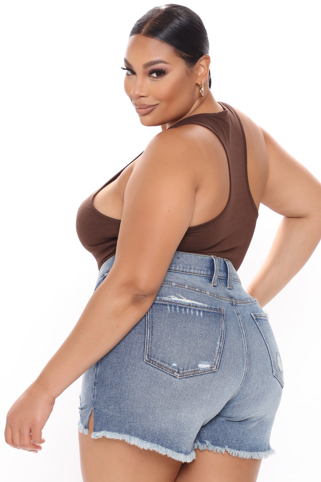 Divine Basic Tank Bodysuit - Chocolate