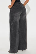Wild Side Leopard Print Wide Leg Jeans - Black Wash