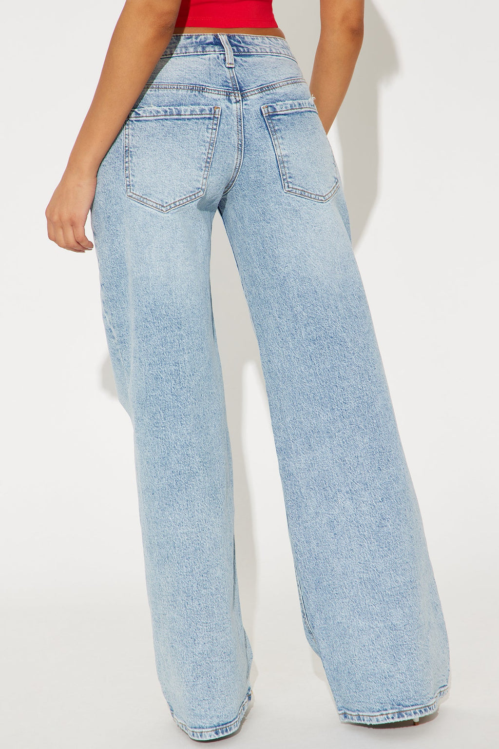 Still Going Strong Baggy Wide Leg Jeans - Light Wash