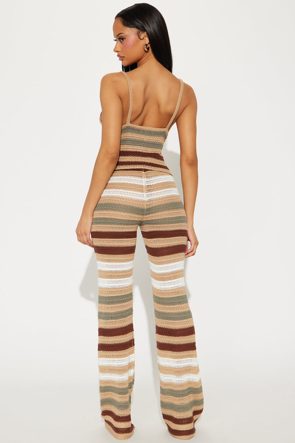 Keila Crochet Pant Set - Taupe/combo