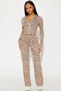 On The Prowl Pant Set - Brown/combo