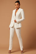 Melanie Lace Pant Suit Set - White