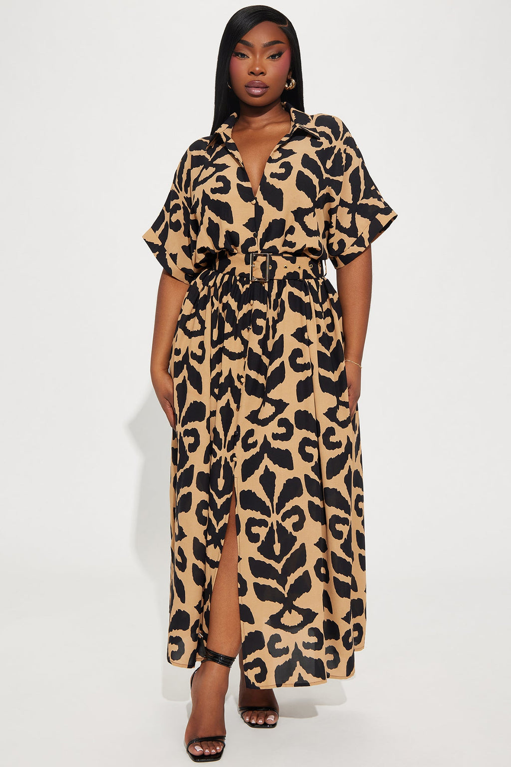 Sahara Short Sleeve Maxi Dress - Brown/combo