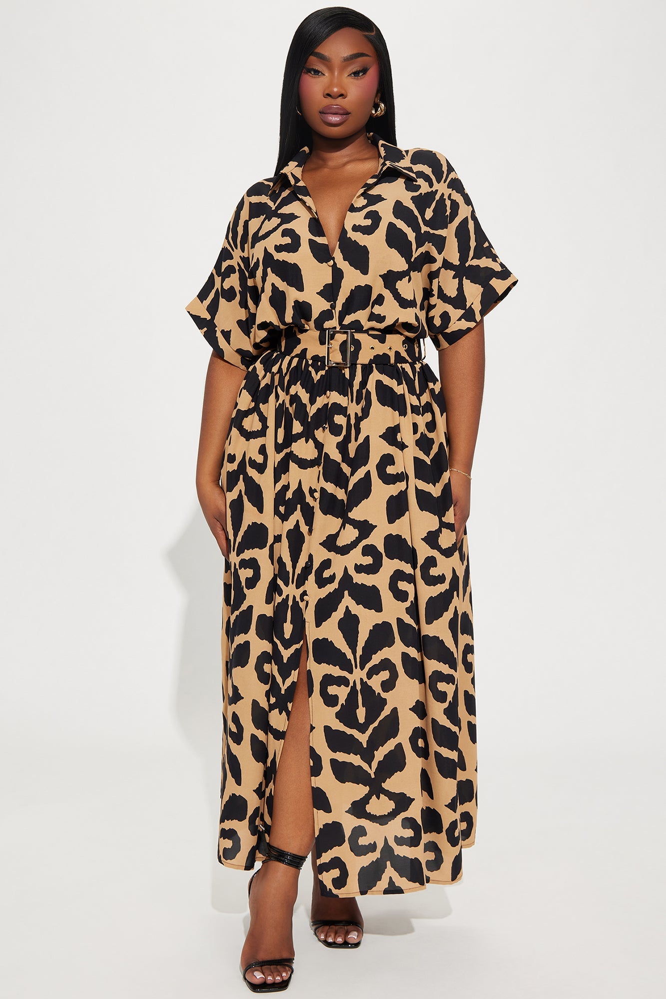 Sahara Short Sleeve Maxi Dress - Brown/combo